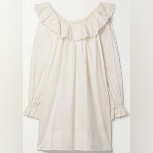 Doen + Net Sustain Wynne Broderie Anglaise-trimmed Organic Cotton-poplin Mini